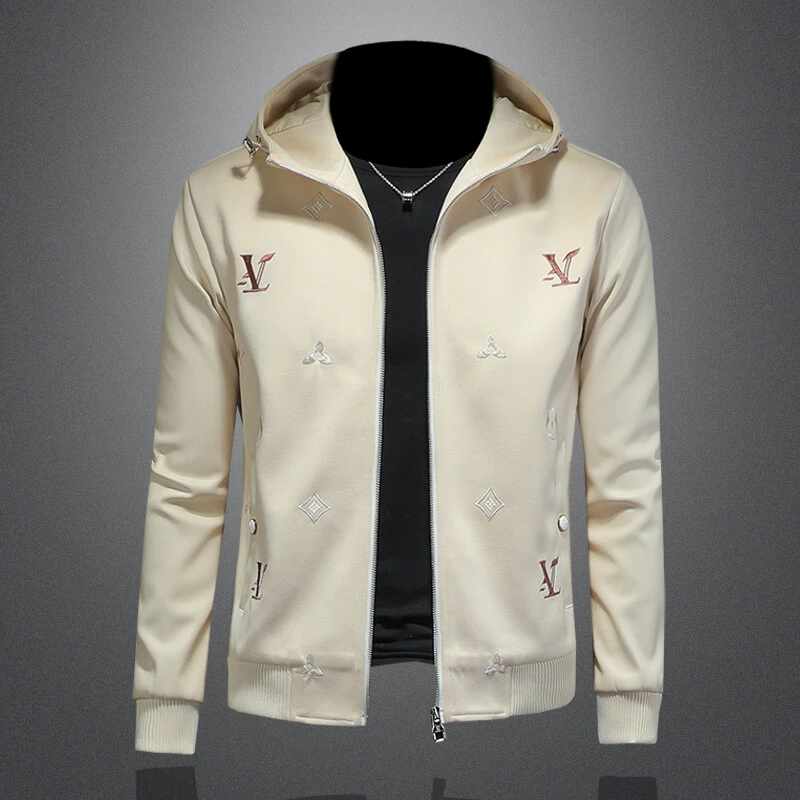 TERINELO/黛芮奈勒刺绣夹克男休闲连帽外套修身潮牌秋季欧洲高端