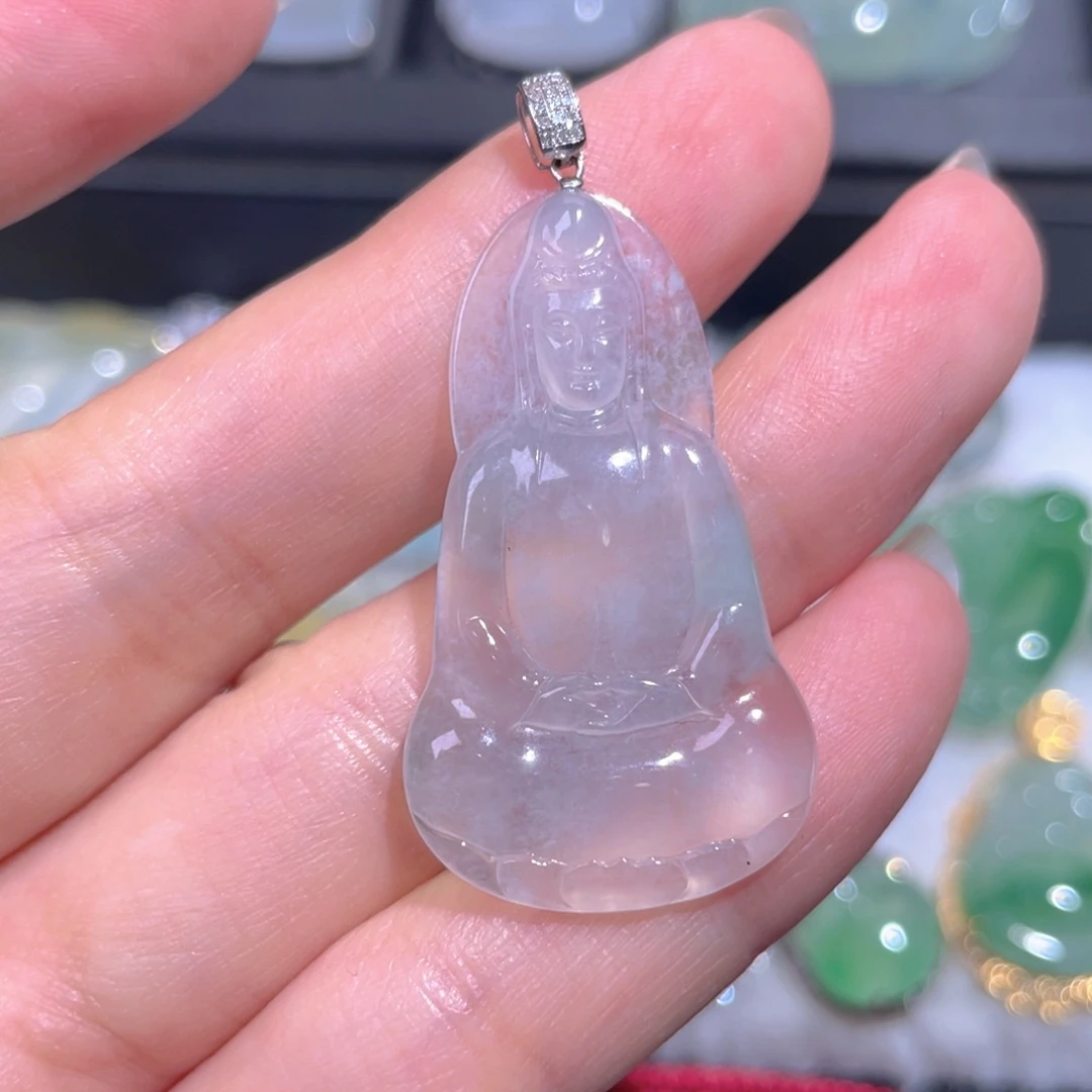 颈饰18K金镶嵌翡翠翡翠