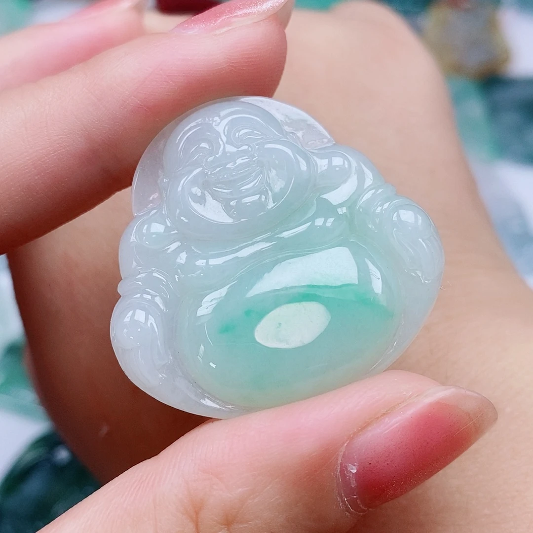 颈饰未镶嵌翡翠天然翡翠A货佛公