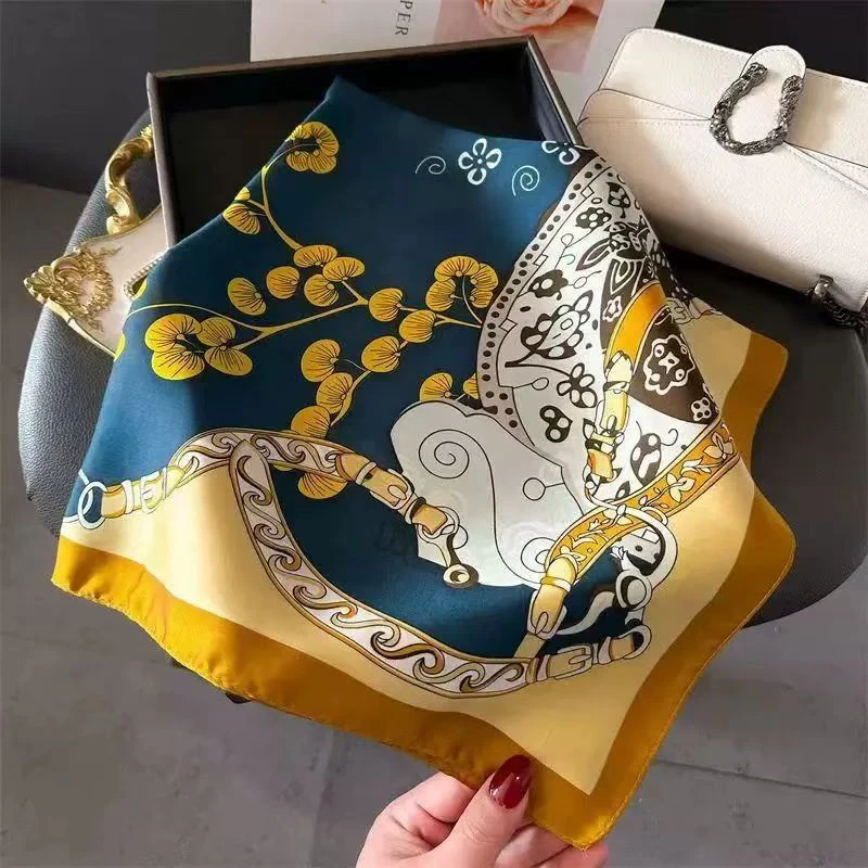 高档丝巾方巾女士轻奢新款素雅百搭优雅气质70*70#2061