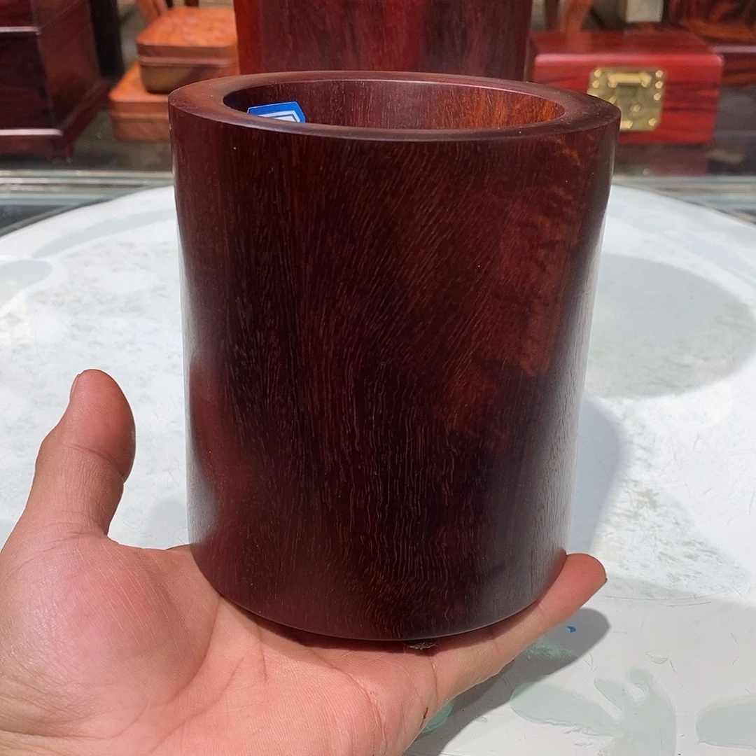 染料紫檀（血檀）赞比亚北部料高油密笔筒10.7/12