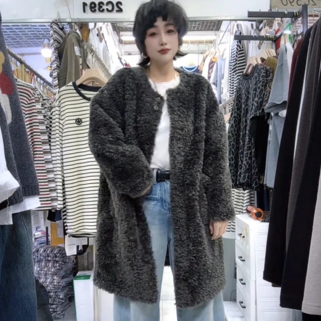 人造皮草 丹丹＋高货休闲百搭仿皮毛一体外套仿泰迪毛