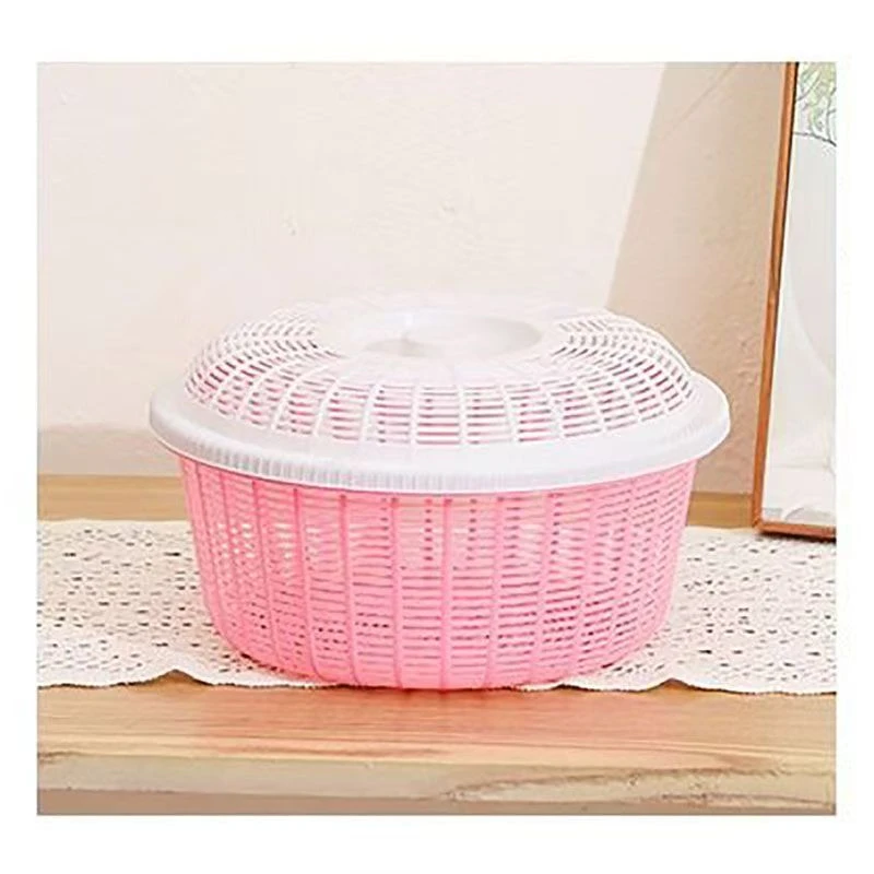 【到手3个】带盖镂空塑料筐滤水防蚊苍蝇收纳篮