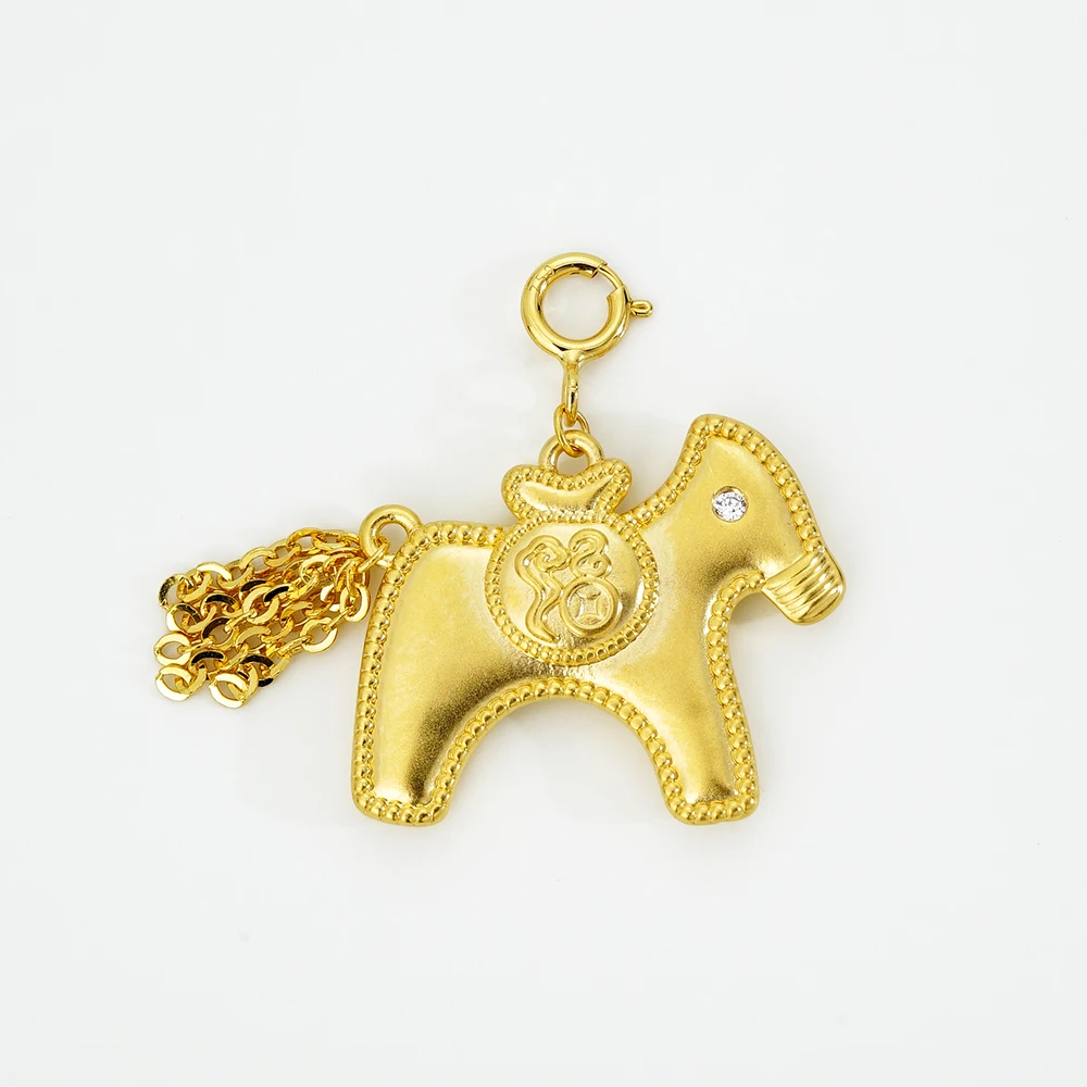 【马上有钱】18K钻石小马百搭扣吊坠44463