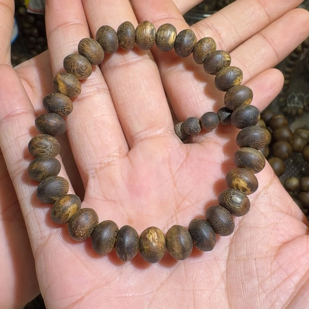 沉香木手串思*陆河算盘珠0.97.4克