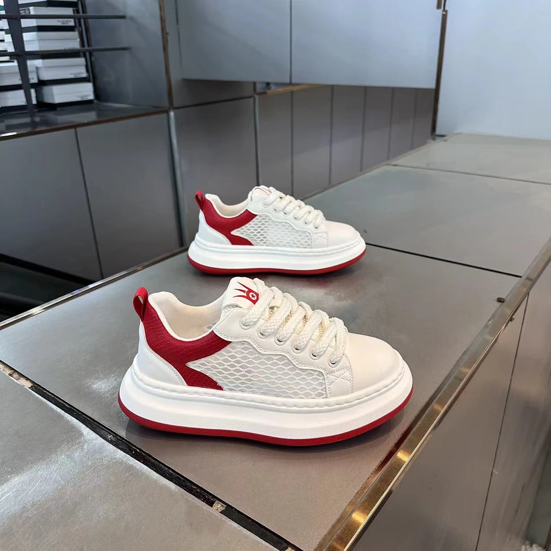 夏季男士厚底增高单网眼透气百搭老爹鞋轻便软底潮男运动休闲鞋