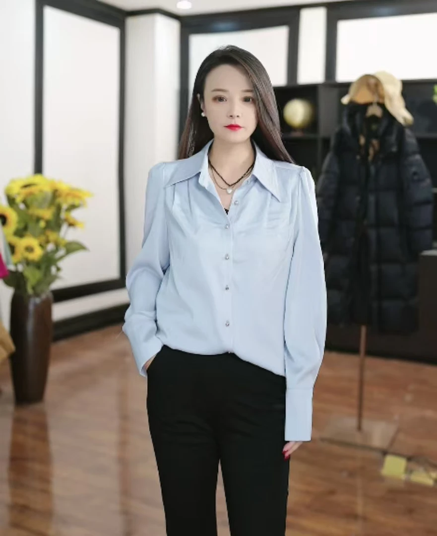 【娟子私服】8F5025衬衫2025新款职业气质通勤衬衣百搭长袖上衣衬衫