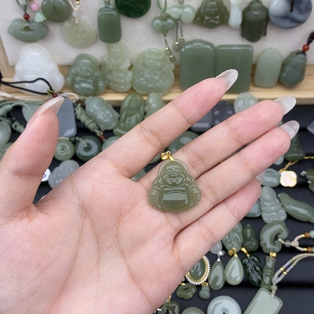 吊坠(不含链)银S925镶嵌和田玉