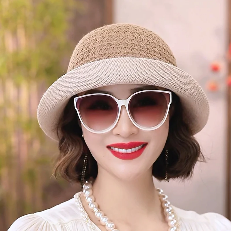 【苎麻遮阳帽】苎麻夏季时尚百搭遮阳帽编织防晒防紫外线8005