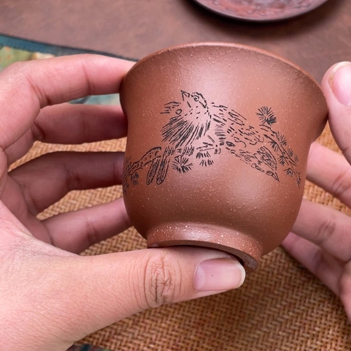 紫砂茶杯原矿紫砂主人杯