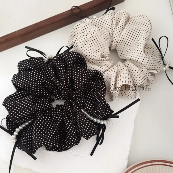 Pink Girl Q982新款休闲波点大肠圈减龄显年轻日韩显发量发圈头绳