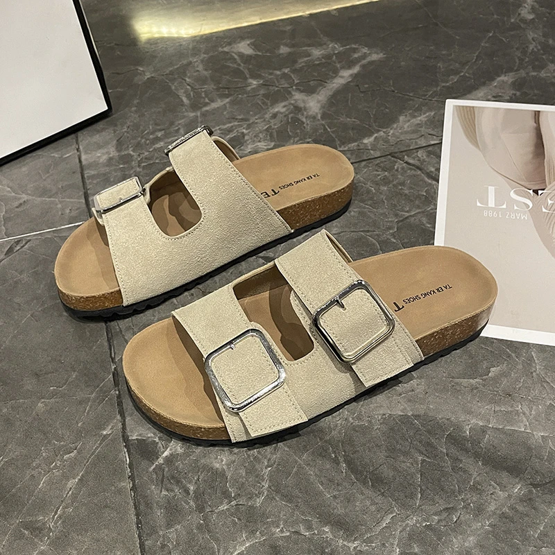 勃肯拖鞋女夏外穿2025年新款大版勃肯凉拖鞋配裙子一字拖沙滩拖鞋