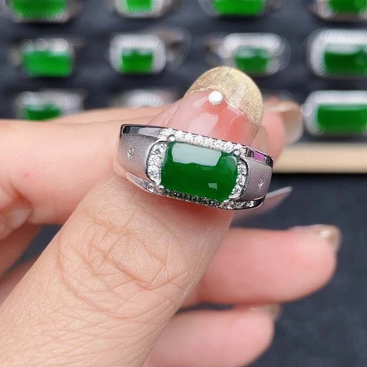 翡翠戒指银S925镶嵌编号2663没有运费险