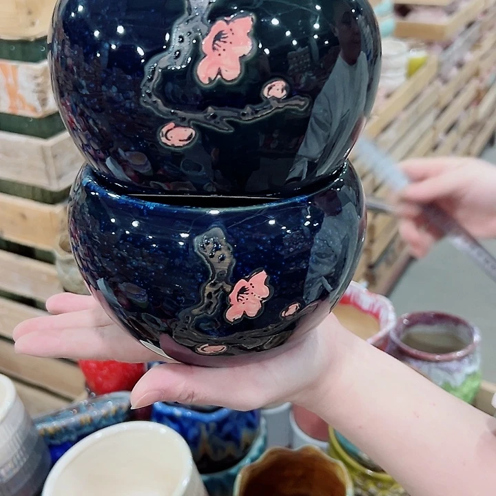 有孔.凑满10元发货多肉陶瓷花盆！