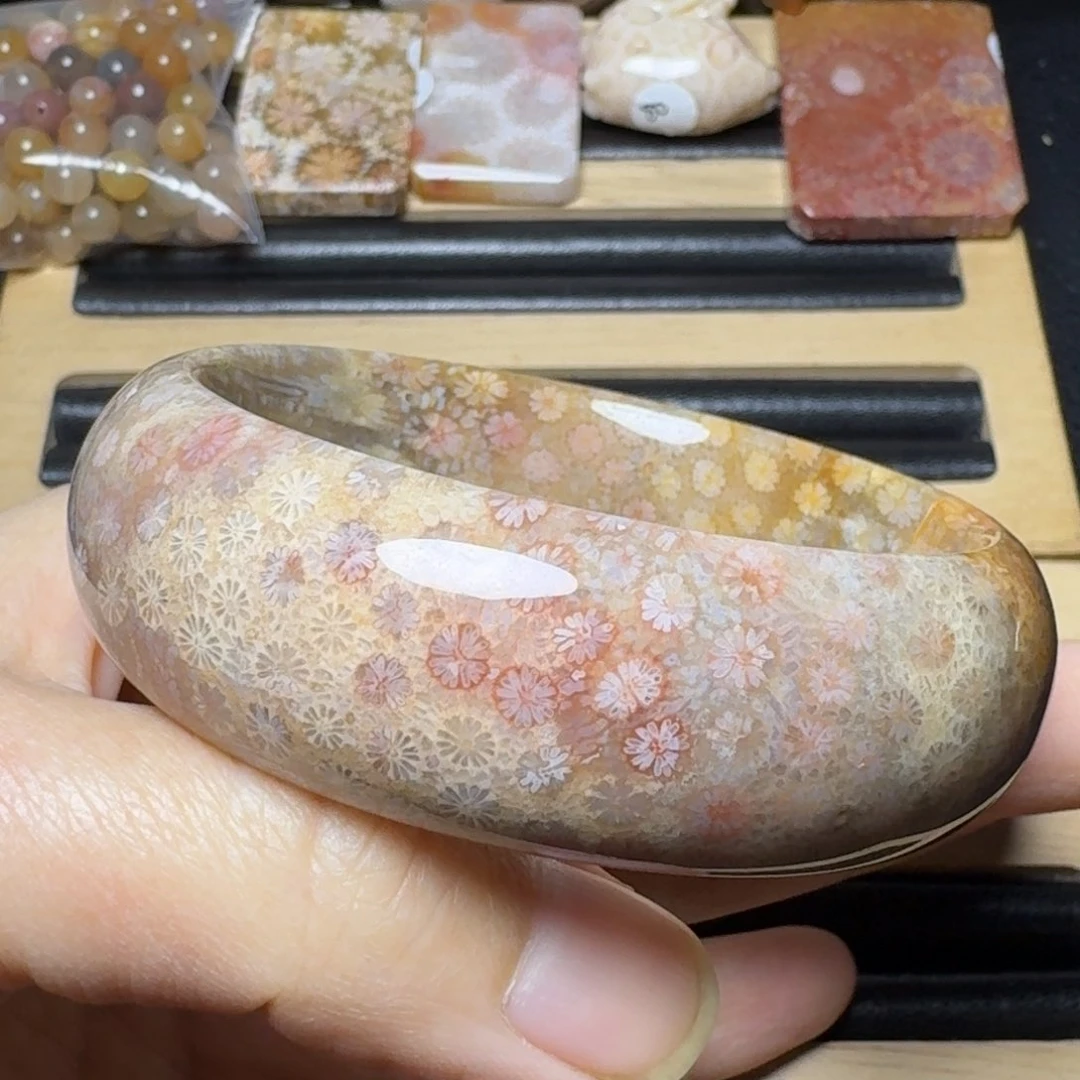 硅化玉54.5彩花未镶嵌