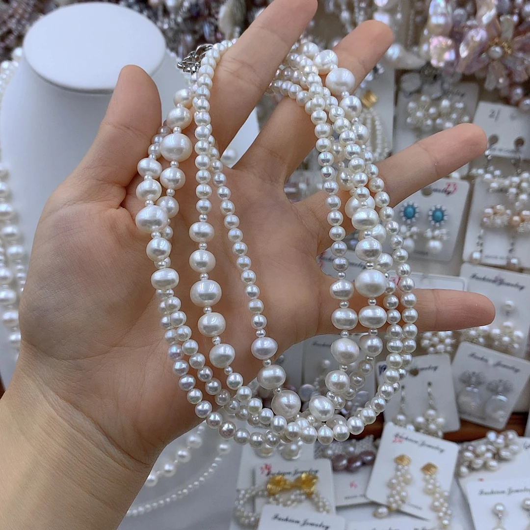 向***葵项链耳饰银S925镶嵌淡水珍珠