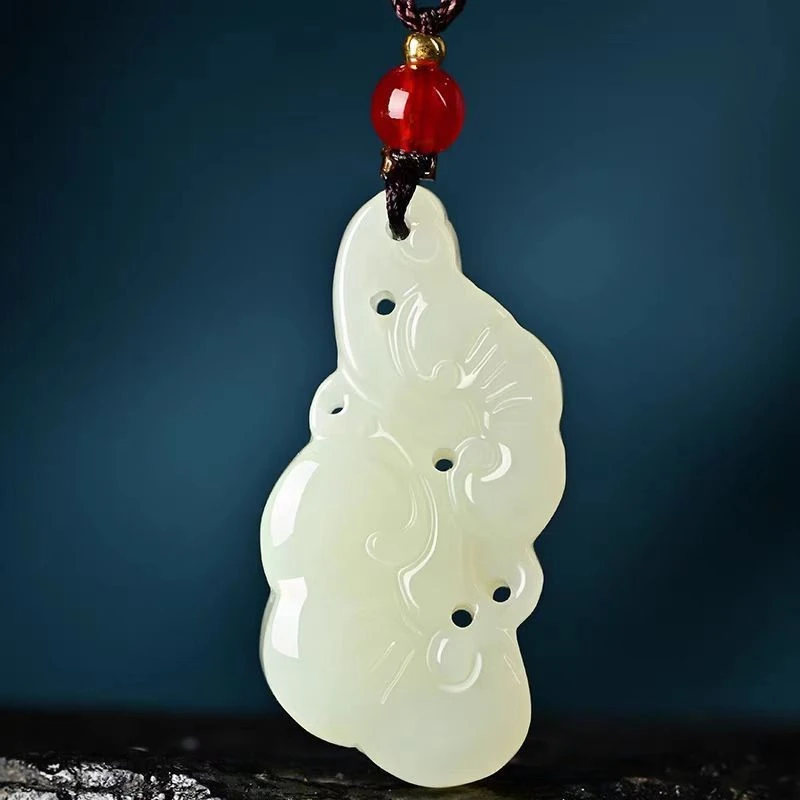 保真正品和田玉如意吊坠双面如意双面雕刻男女款大气时尚玉石挂件