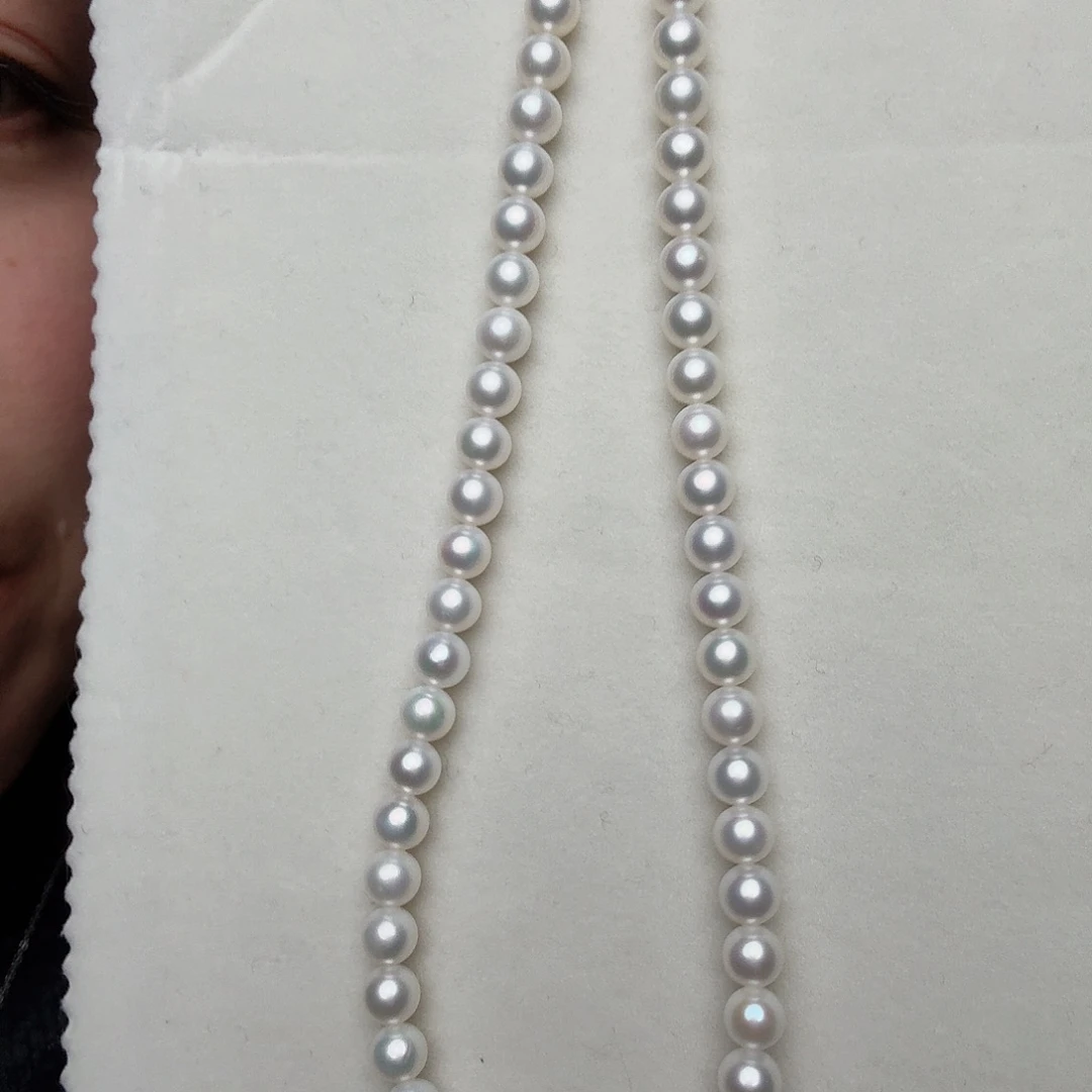 项链银S925镶嵌淡水珍珠6m