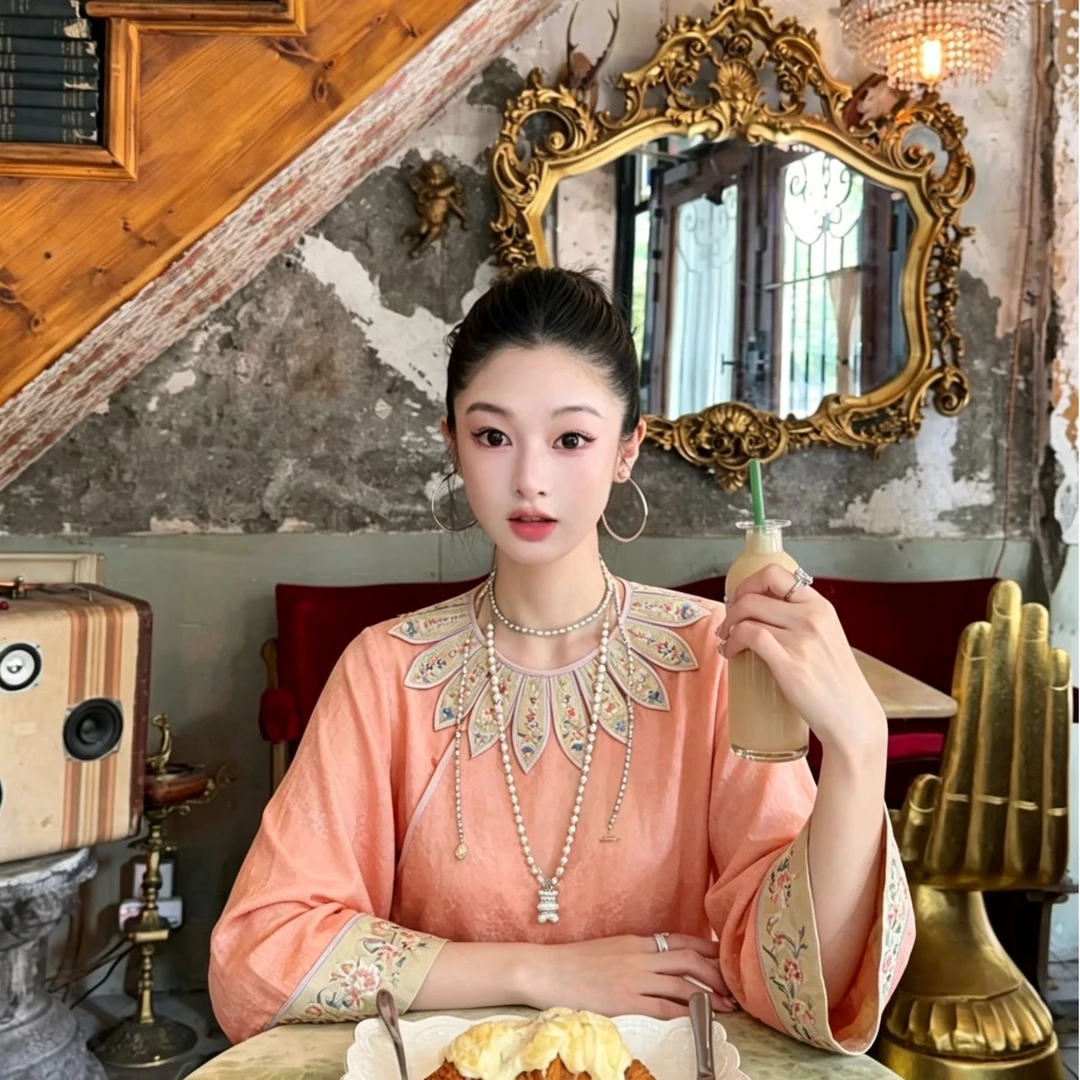 「清花妆」丽古龙复古中国风手工原创设计感刺绣国潮女装上衣