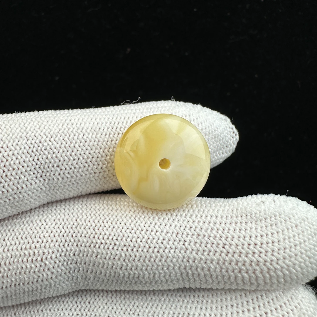 M4444天然原矿蜜蜡 墩子18*7mm 1.45g抖音基地质检发货