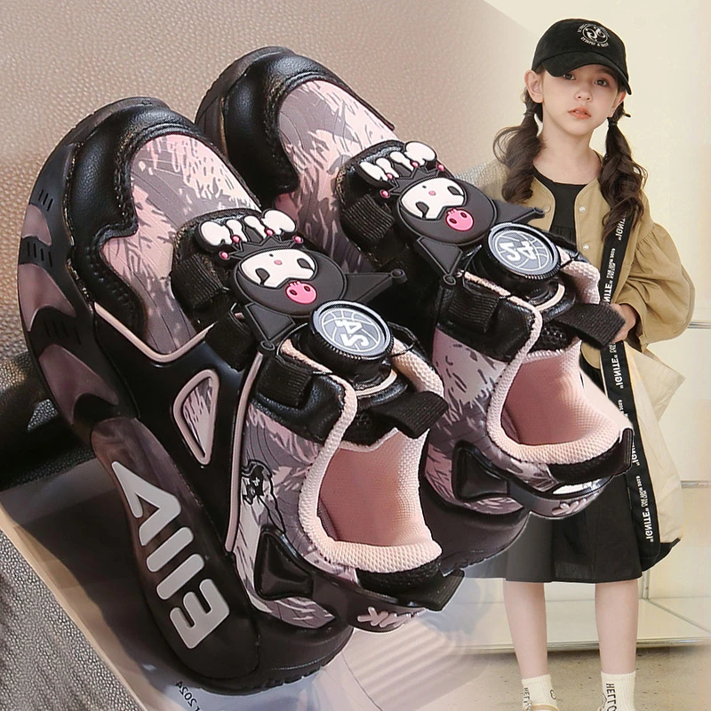 女童旋转纽扣儿童休闲运动鞋2025新款春秋季防滑软底学生时尚单鞋