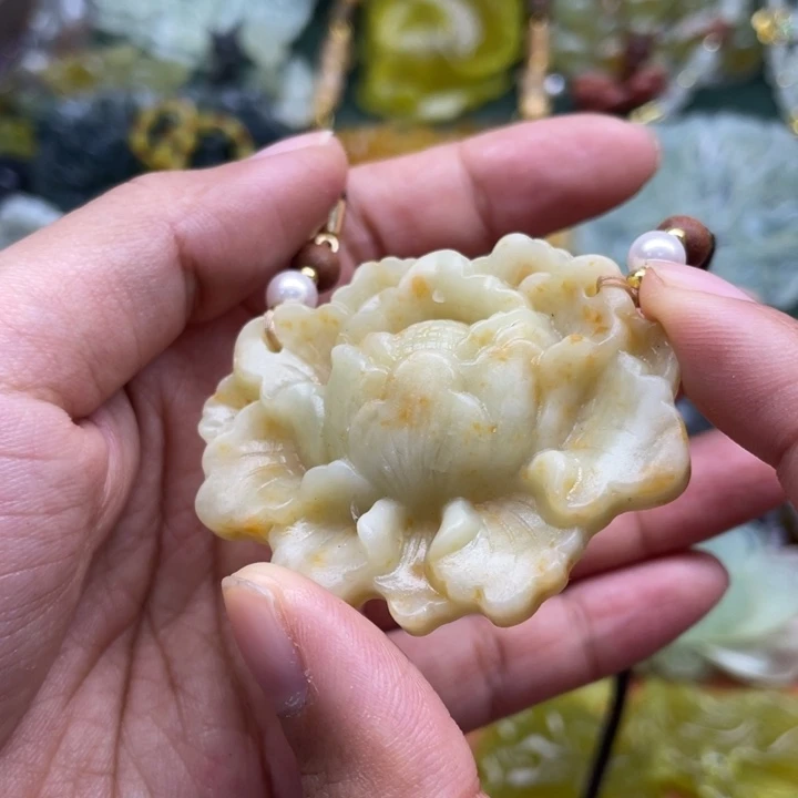 未镶嵌岫玉吊坠毛衣链锁骨链