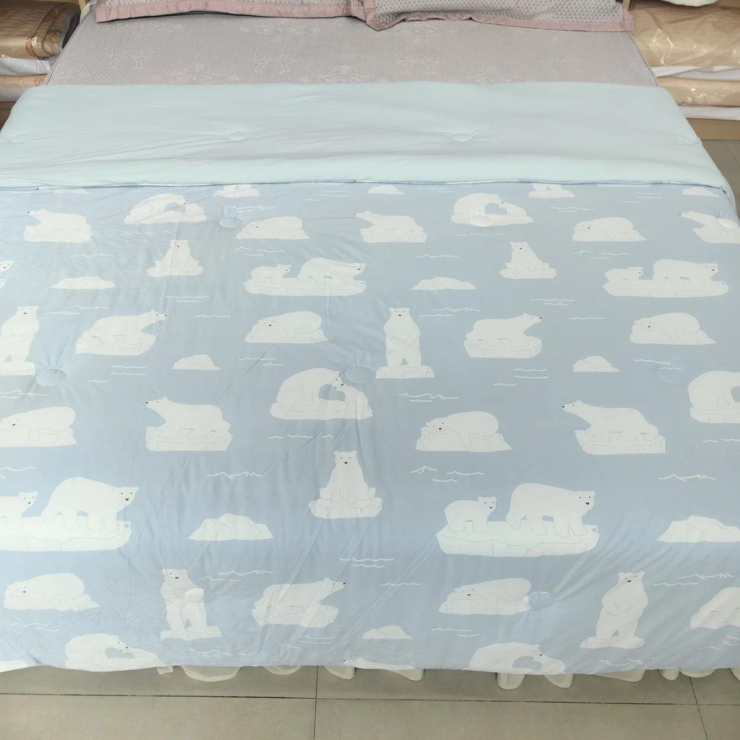 降8度锦氨凉感被机洗不变形180/200白熊