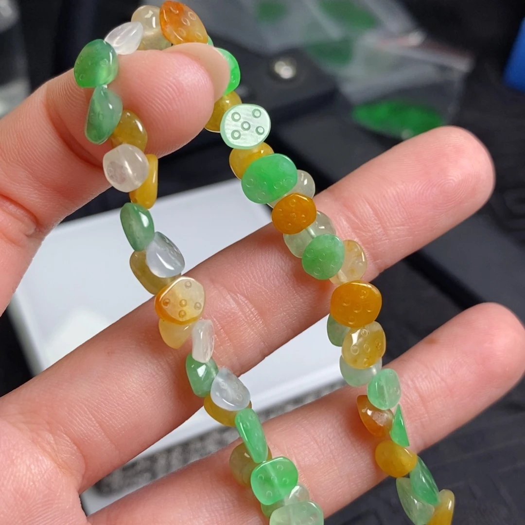 翡翠未镶嵌手链多宝手链