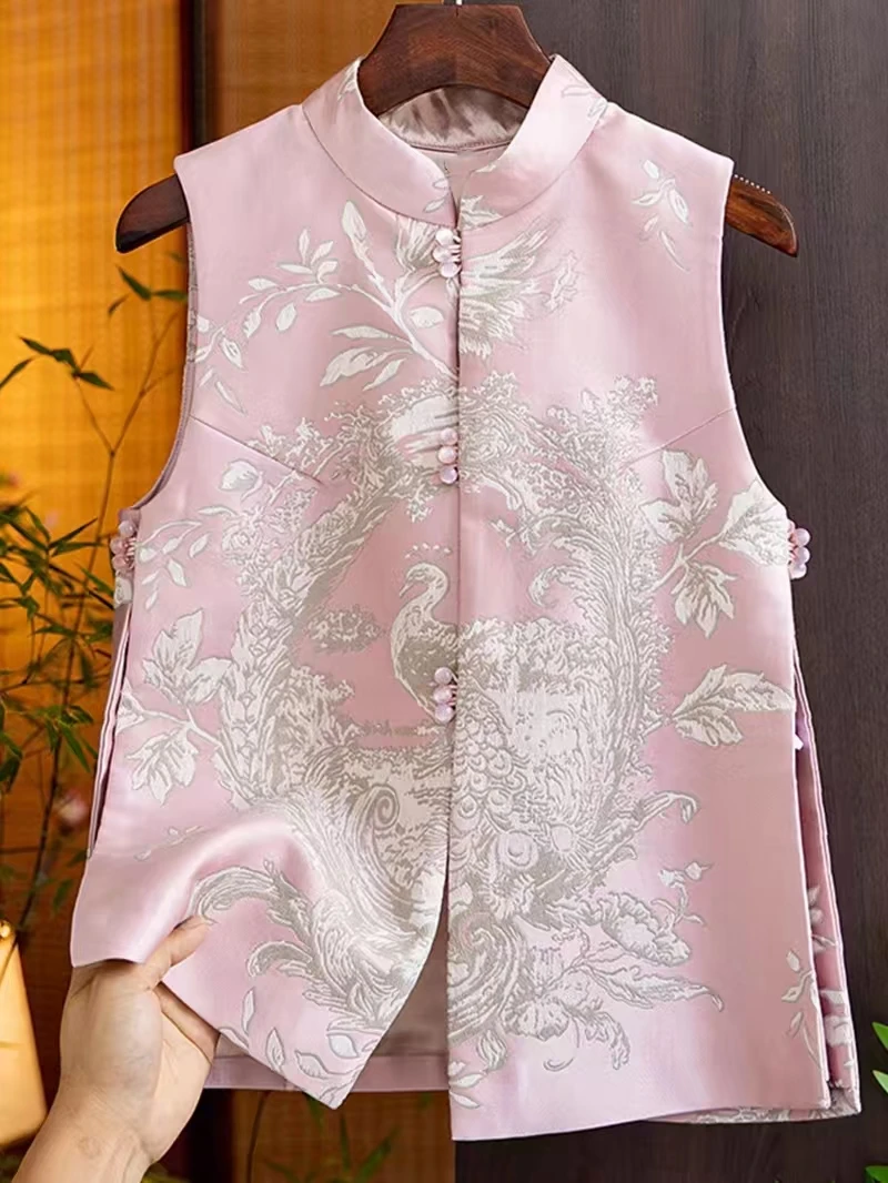 新中式宽松提花马甲