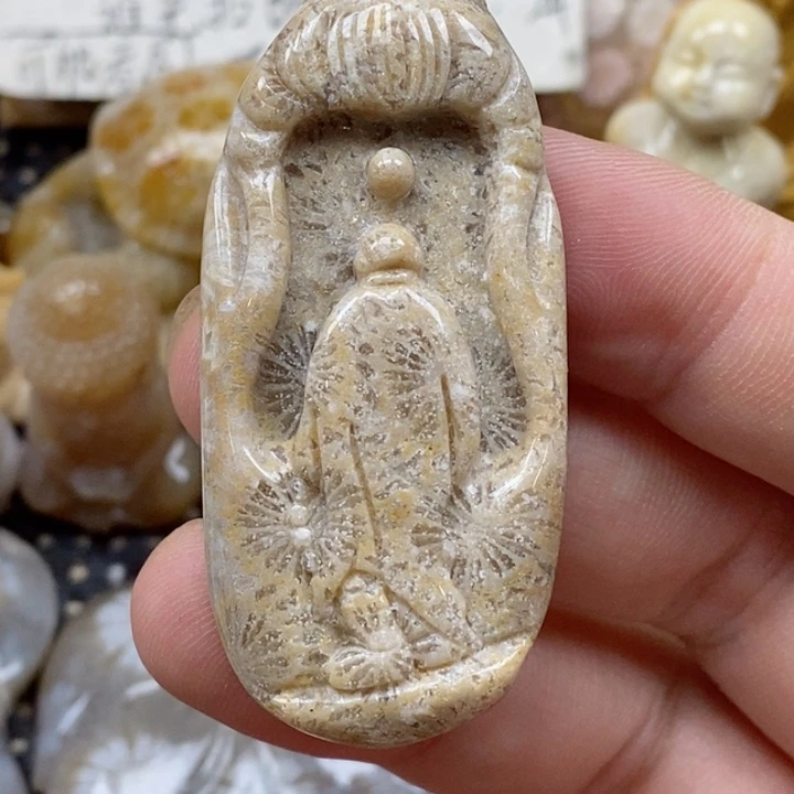 颈饰未镶嵌硅化珊瑚（珊瑚玉）