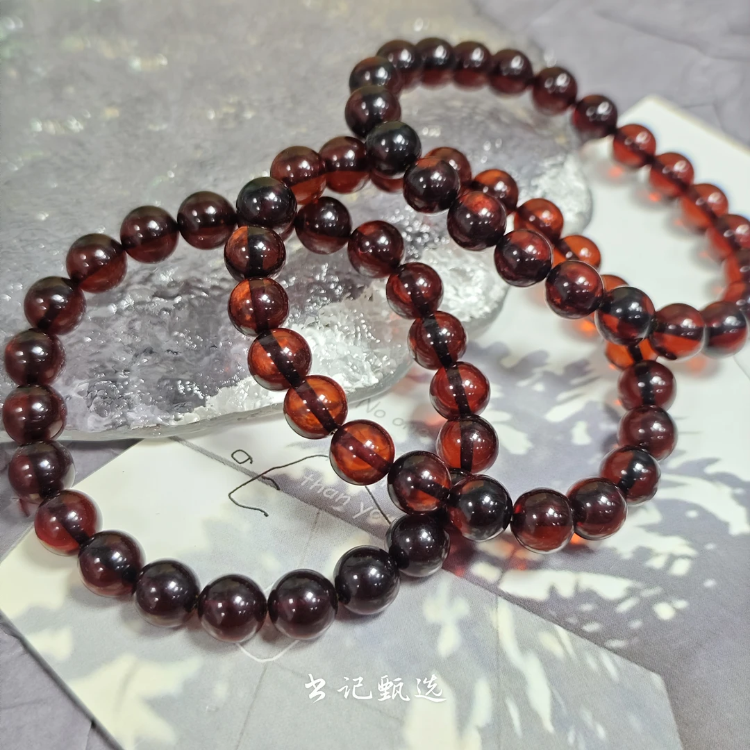 【书记甄选】天然血珀单圈手链 多样性发一件 约8mm 4723LF