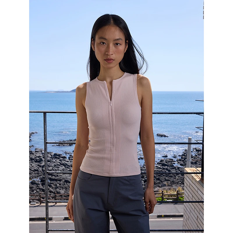 TDDP“汐跃”拉链吊带背心女2025年新款夏季外穿修身显瘦无袖上衣