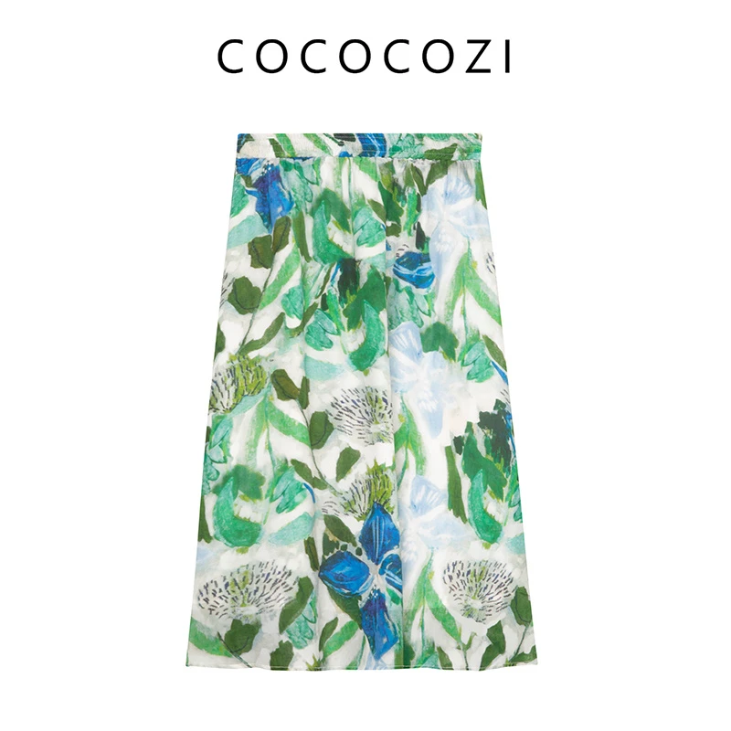 【粉丝专享】印花端庄中式风淡雅女士半身裙252CO009Q