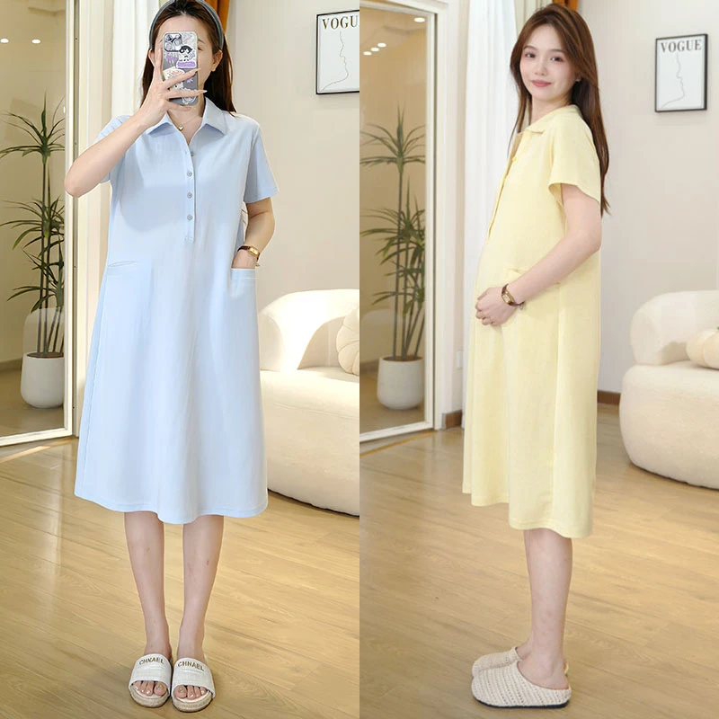 孕妇装夏装女2025新款爆款洋气天丝亚麻孕妇连衣裙子宽松显瘦中裙