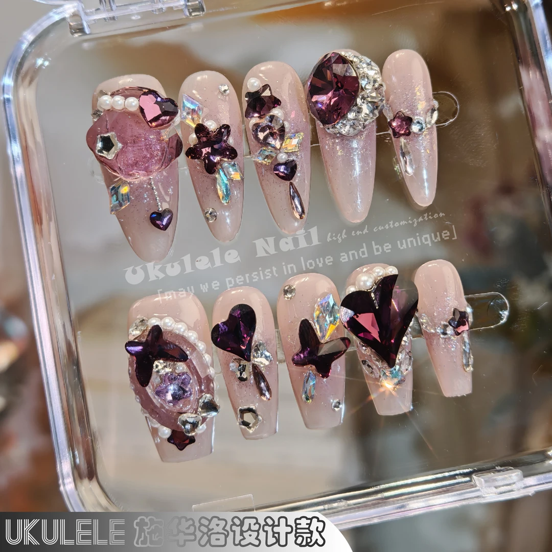 【贝盈珠玑】Ukulele设计绝版ANTP贝壳天使环重工全华钻球穿戴甲