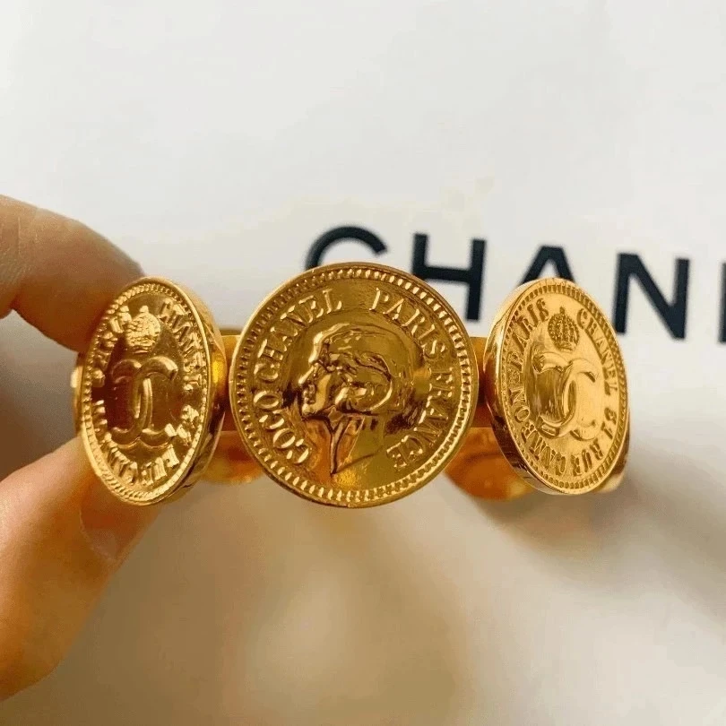 95新 Chanel/香奈儿 Chanel vintage香奈儿中古金币手镯（手围18cm