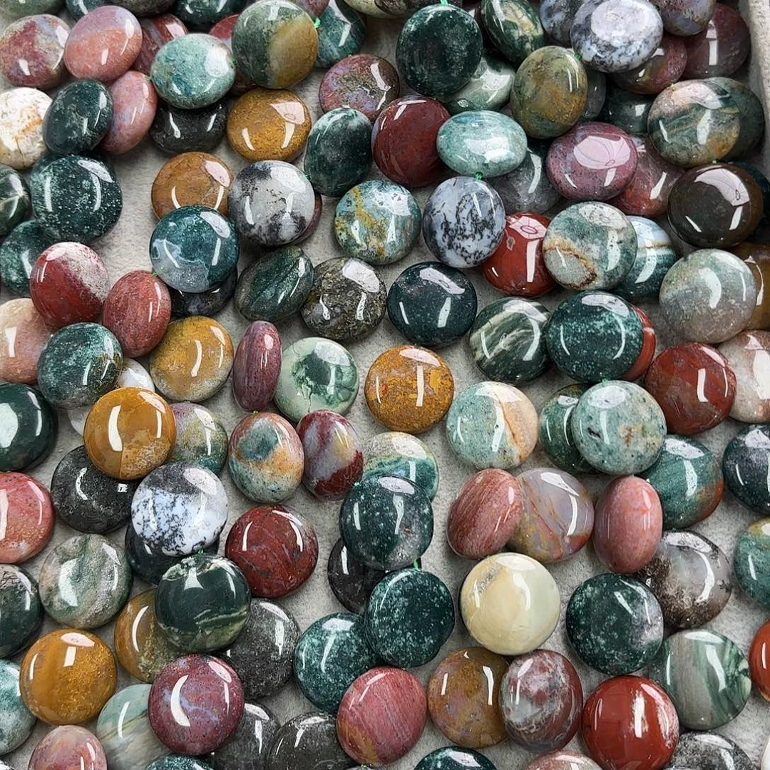 玛瑙/玉髓未镶嵌珠宝半成品卡20海洋碧玉圆饼