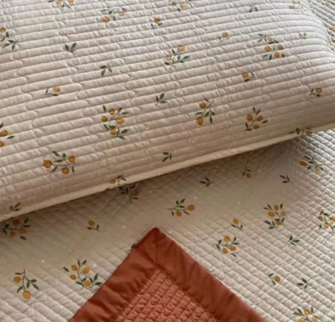 【枇杷花】48*74cm高端简约风水洗棉枕套舒适柔软一对装四季可用