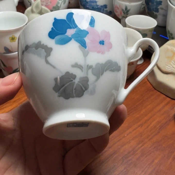 醴陵手绘星火茶杯黑点小窑裂