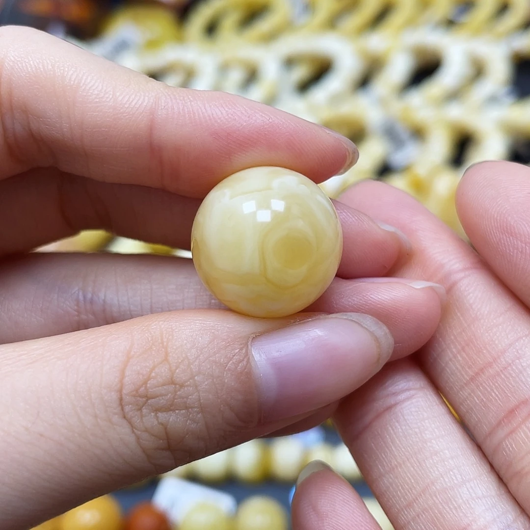 未镶嵌蜜蜡裸石圆珠17.8mm