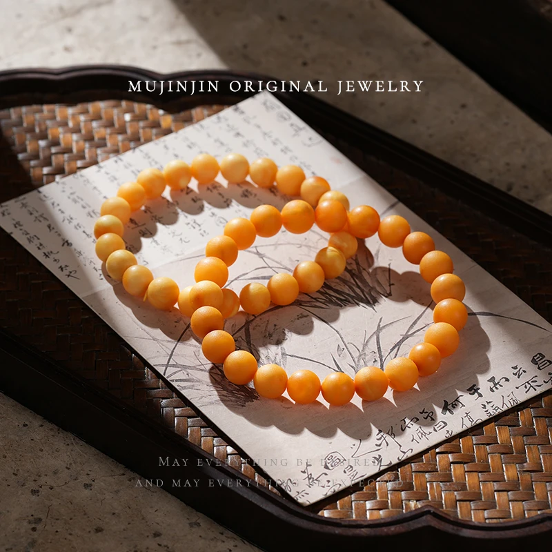 【木槿槿 香蜜】天然蜜蜡手串女款约8m小众时尚饰品手链多样性发一