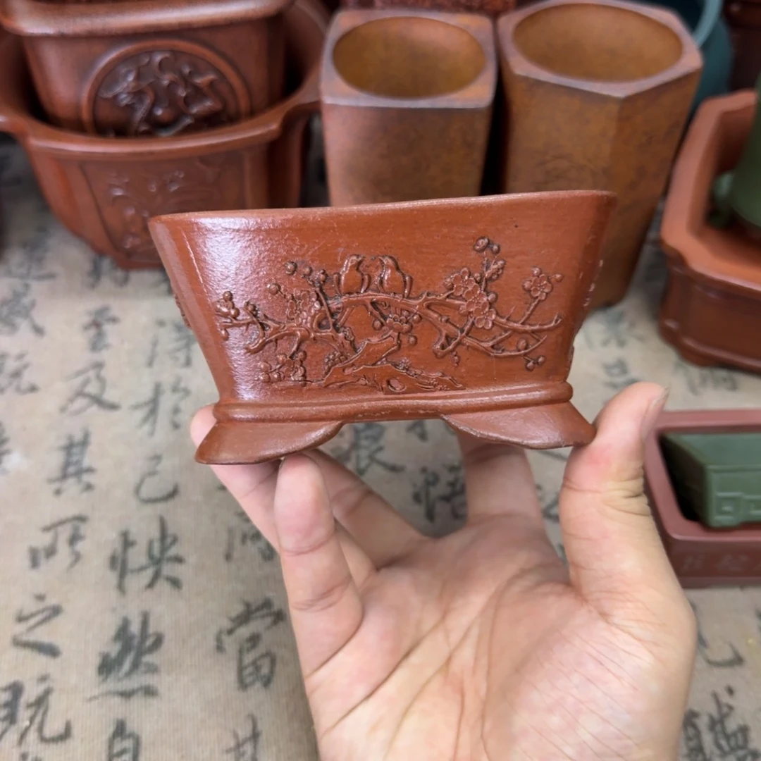 紫砂花盆宜兴紫砂正品10.5x5
