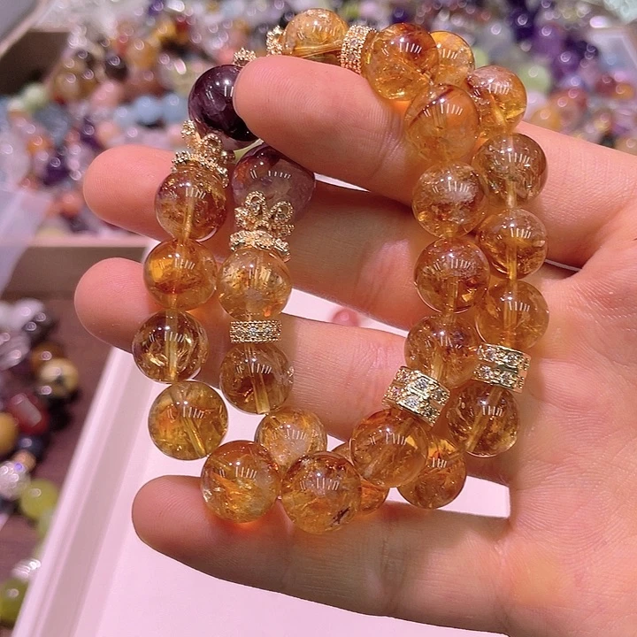 水晶手链未镶嵌33黄塔晶