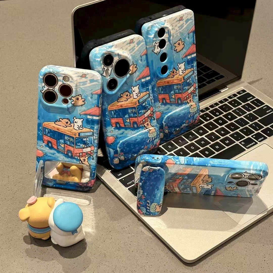 灏吉象海底巴士小狗适用苹果16promax菲林全包手机壳华为oppo小米