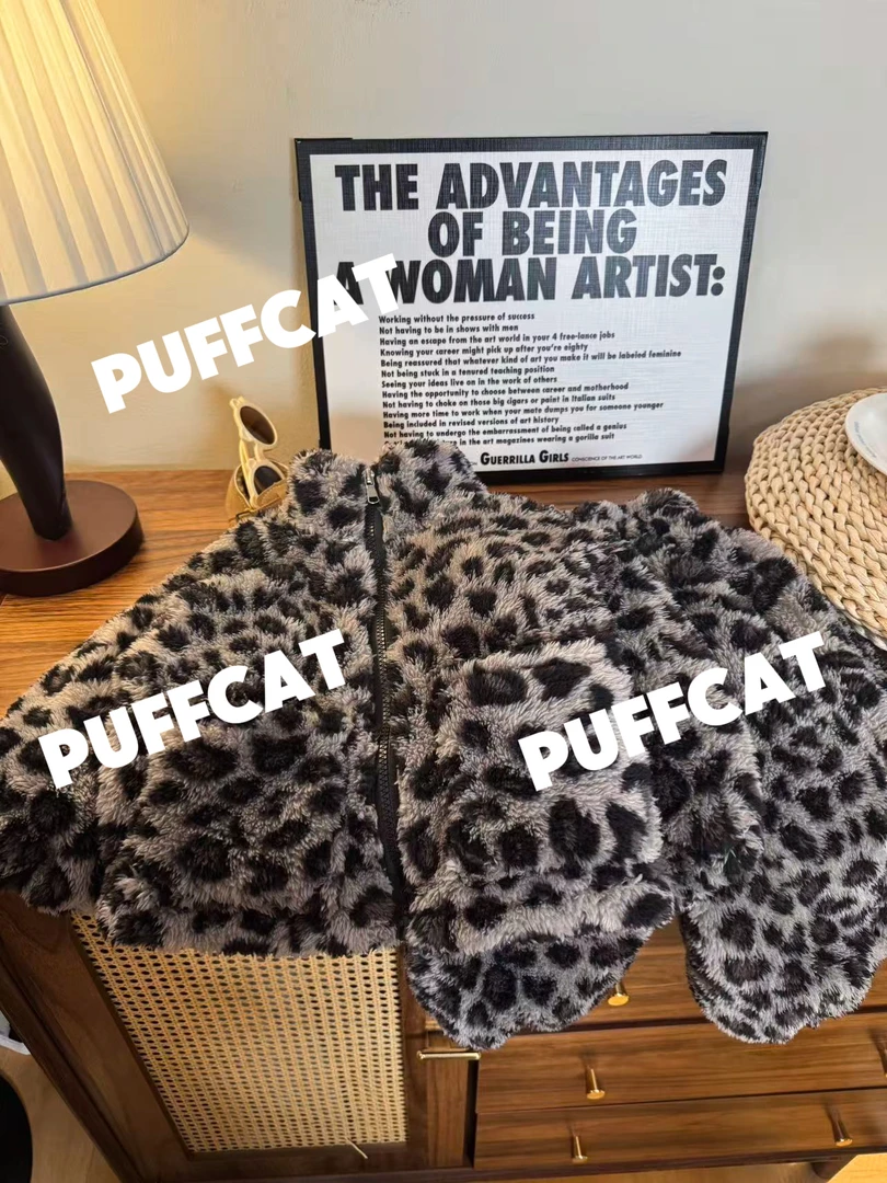 豹纹羊羔绒毛毛衣儿童卫衣冬季字母卡通厚款卫衣宝宝外穿05