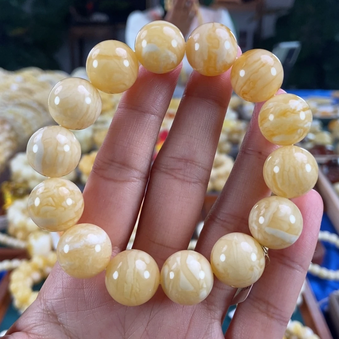 琥珀未镶嵌珠宝奇石15虎皮圆珠30.71