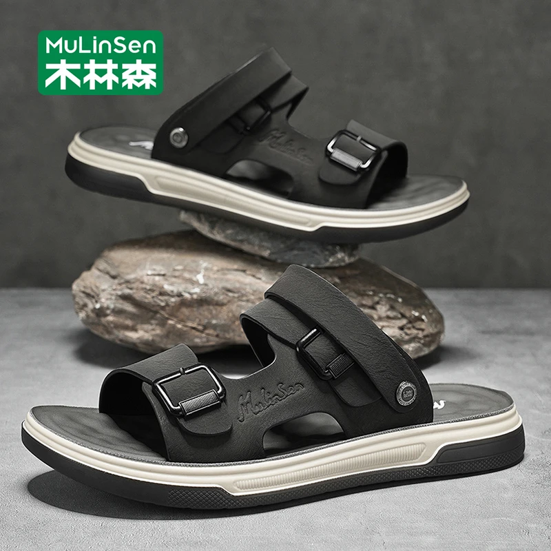 木林森男士凉鞋2025新款夏季透气外穿防滑沙滩鞋户外运动休闲凉拖