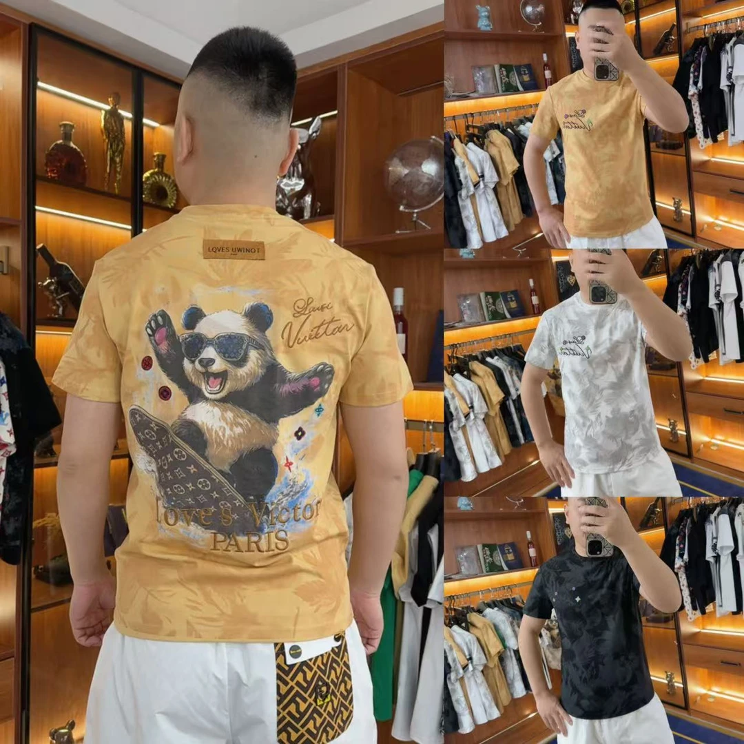 男士夏季新款轻奢休闲百搭修身时尚半袖K271熊猫