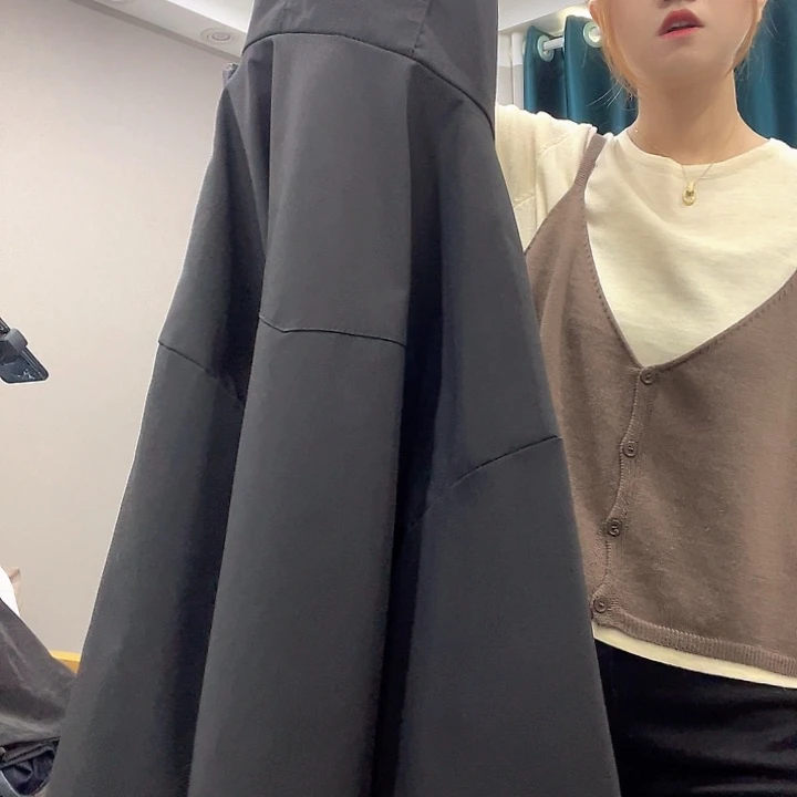 露*洋黑色双拉链外套