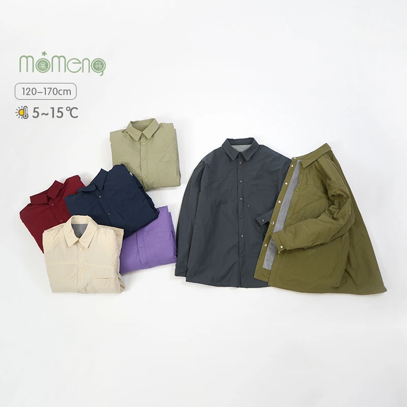 户外加绒衬衫百搭翻领保暖秋季男童上衣纯色立领休闲加厚244672